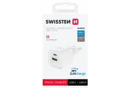 Rýchlonabíjačka USB-C a USB-A - 18W - biela - SWISSTEN